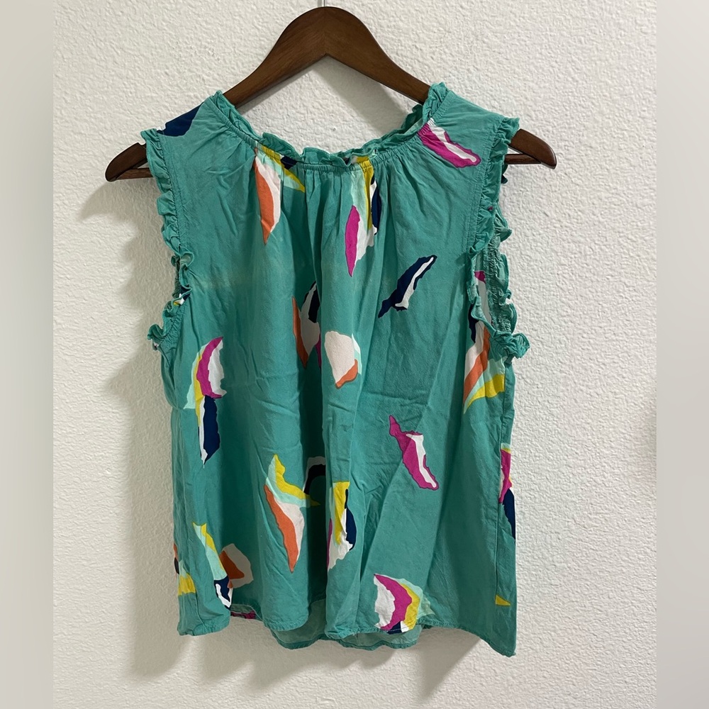 THML Vibrant Multicolor Ruffle Sleeve Blouse - as is